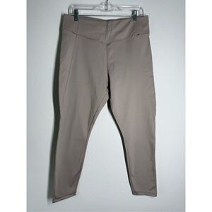 Danskin Eclipse Women’s Leggings Size XL Tan Cacao 2Zip Pockets